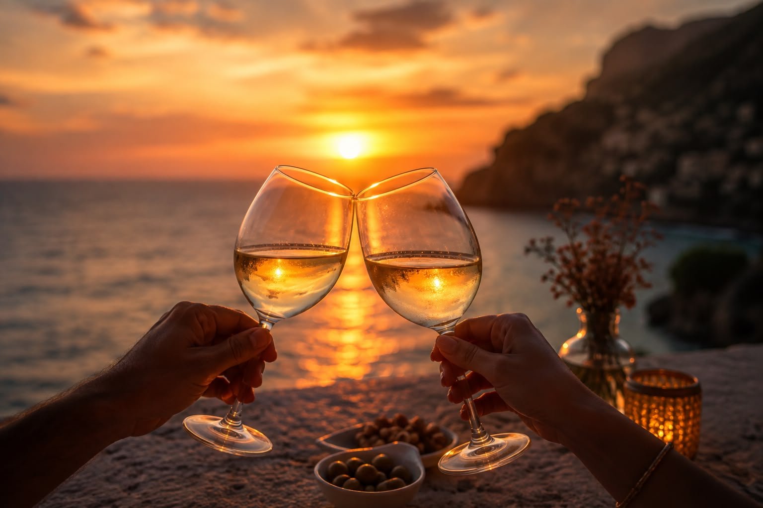 Un brindis al atardecer