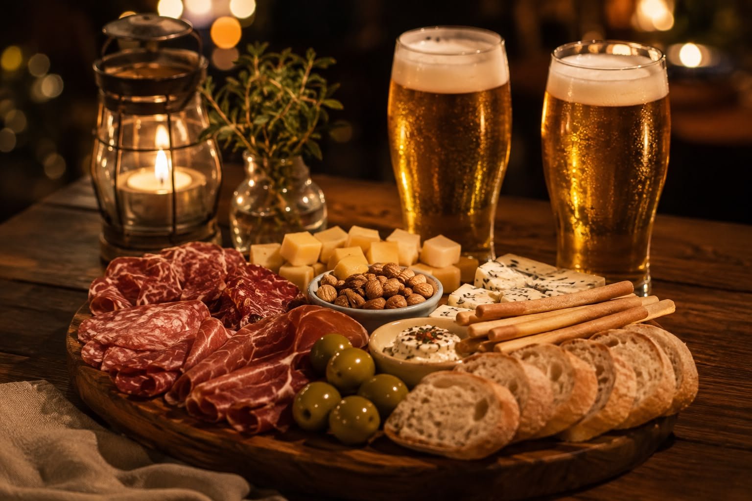 Picadita y cerveza para dos